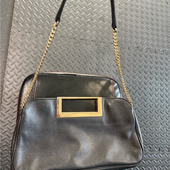 Michael Kors  Black Leather Clutch with Gold Chain - Picture 6 of 8